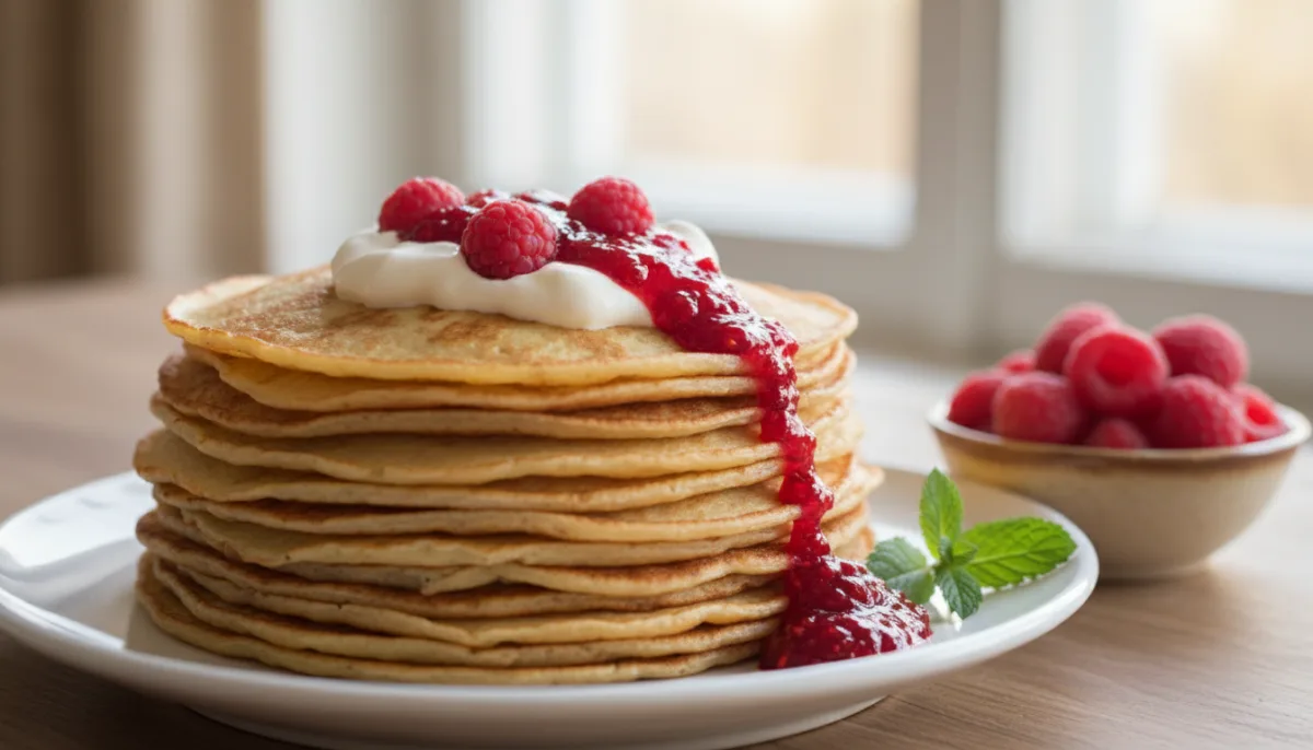 Estonian Pannkoogid: Delicate Pancakes with Jam and Sour Cream