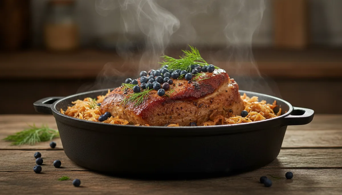 Estonian Pork Roast with Sauerkraut and Juniper Berries