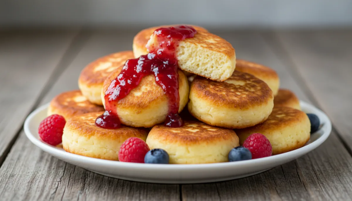 Buñuelos de Queso Estonios Dorados con Mermelada de Bayas (Kohupiimakotletid)
