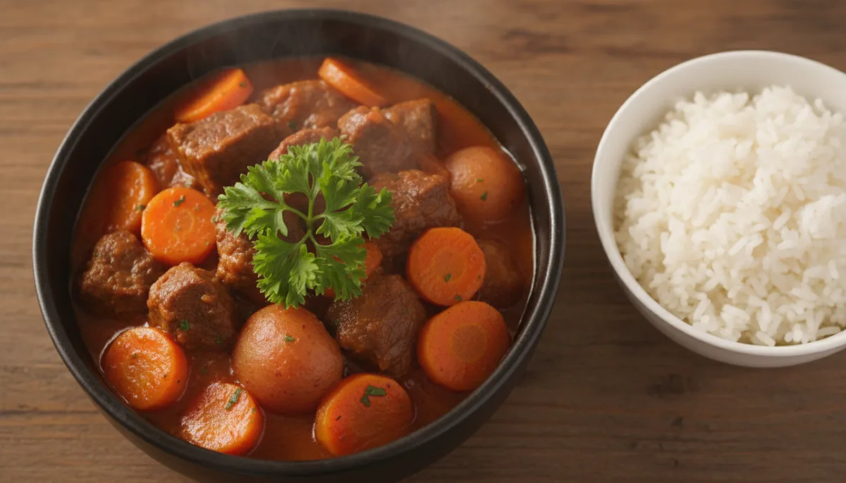 Hearty Filipino Beef Caldereta with Potatoes and Carrots