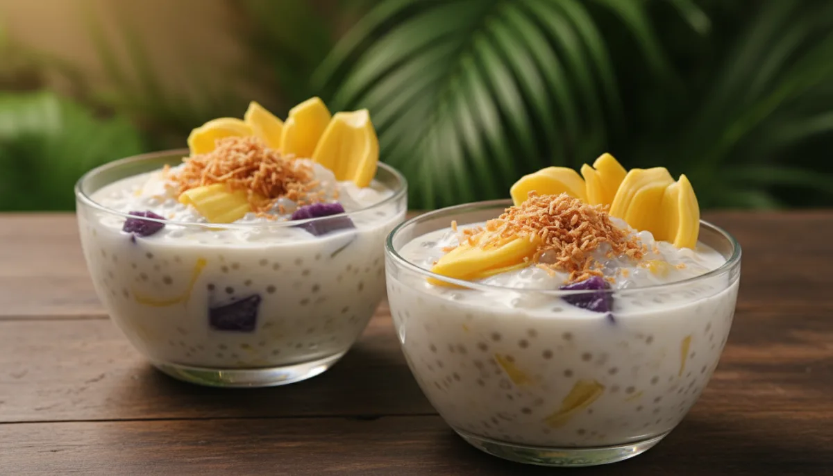 Pudín Filipino de Coco y Jaca (Ginataan Halo-Halo)