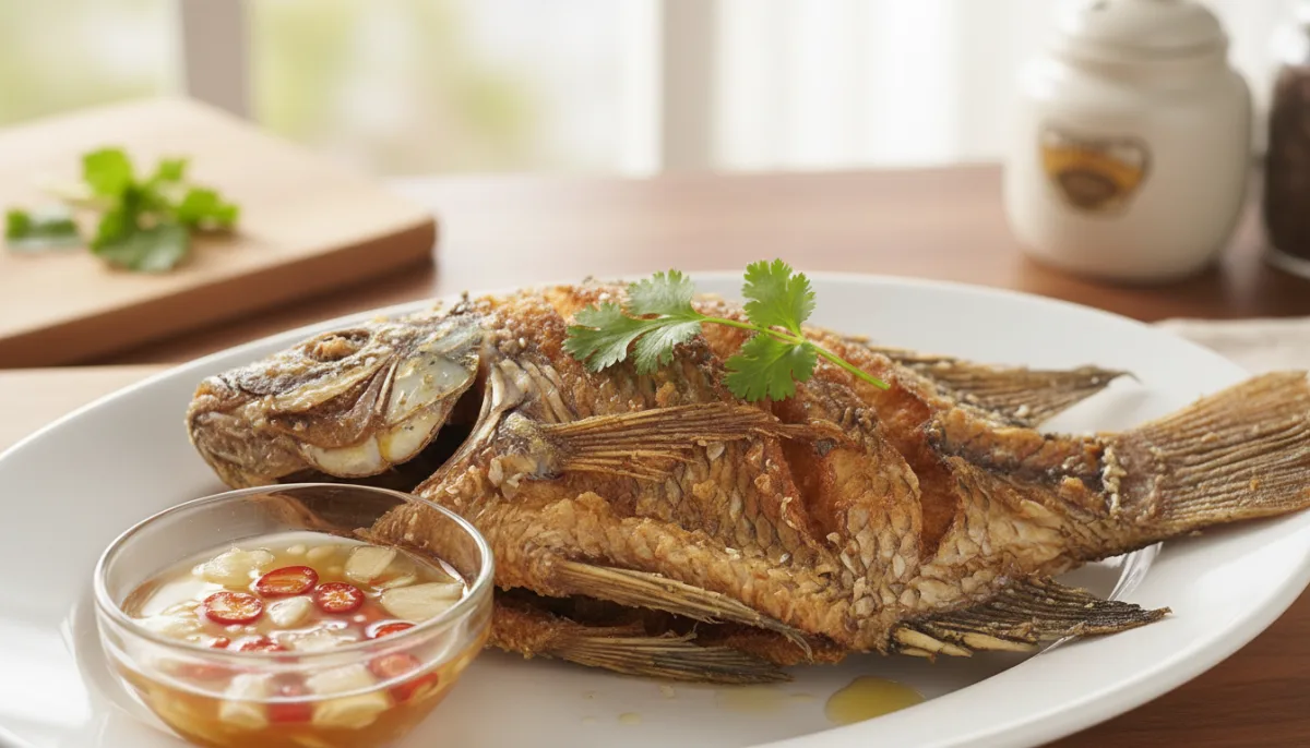Crispy Fried Fish with Spicy Filipino Vinegar Dip
