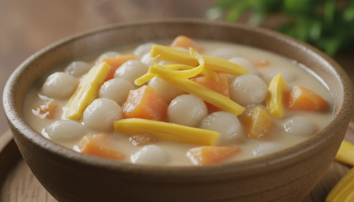 Ginataang Bilo-Bilo Filipino con Camote y Yaca