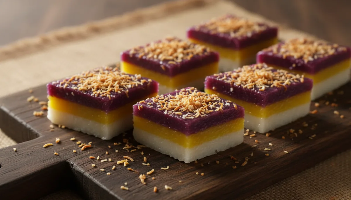 Sapin-Sapin Filipino (Pastel de Arroz Pegajoso en Capas)