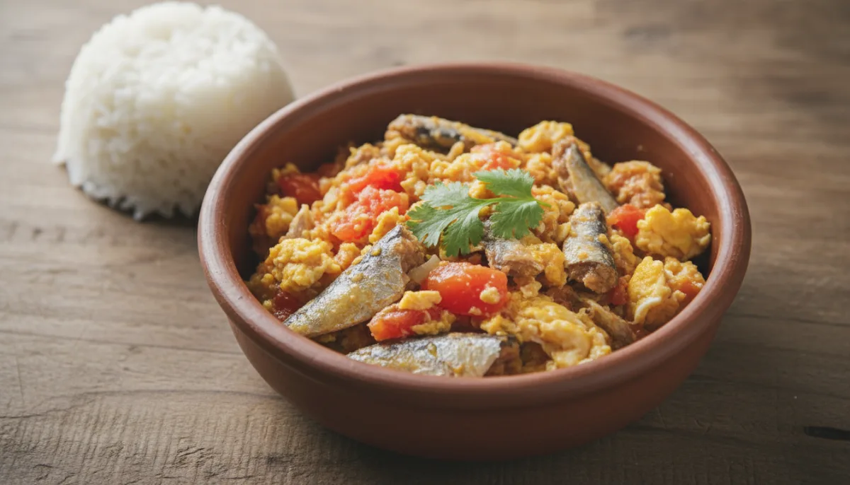 Sardele dhe Vezë të Fërguara Filipinase (Ginisang Sardinas at Itlog)