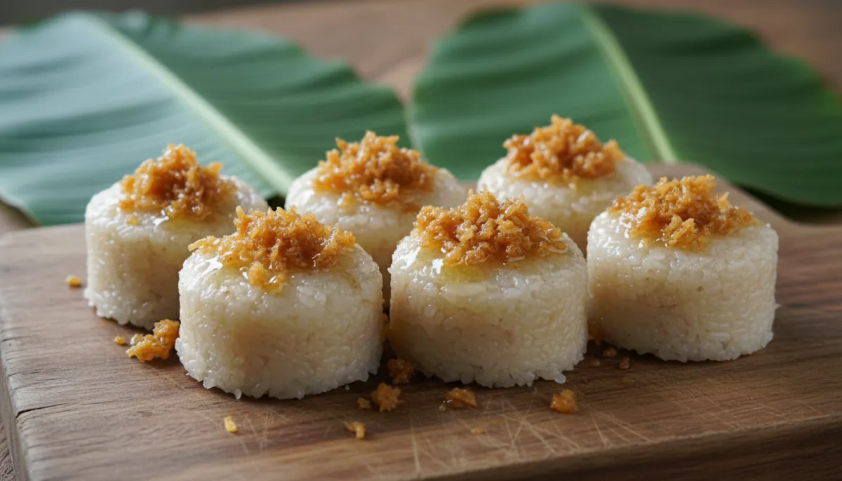 Suman Malagkit Filipino con Latik