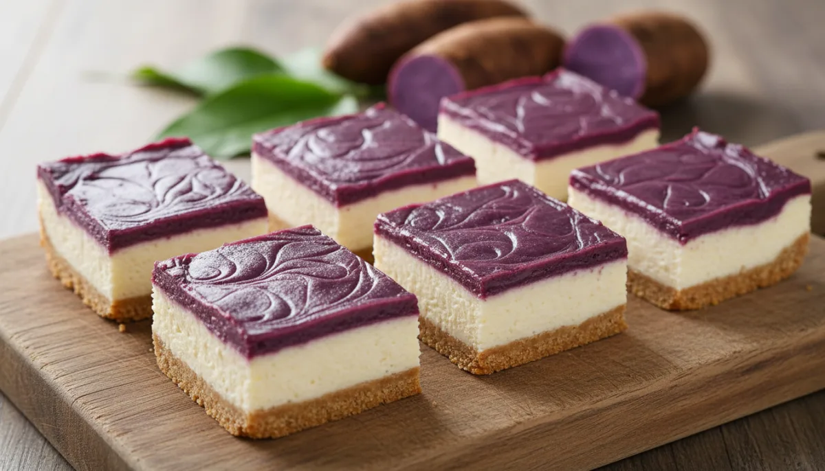 Filipino Ube Halaya Cheesecake Bars