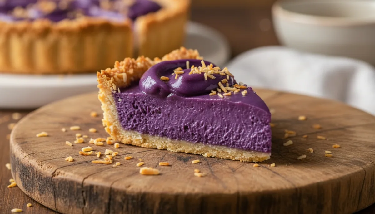 Tarta Filipina de Ube Halaya con Base de Coco