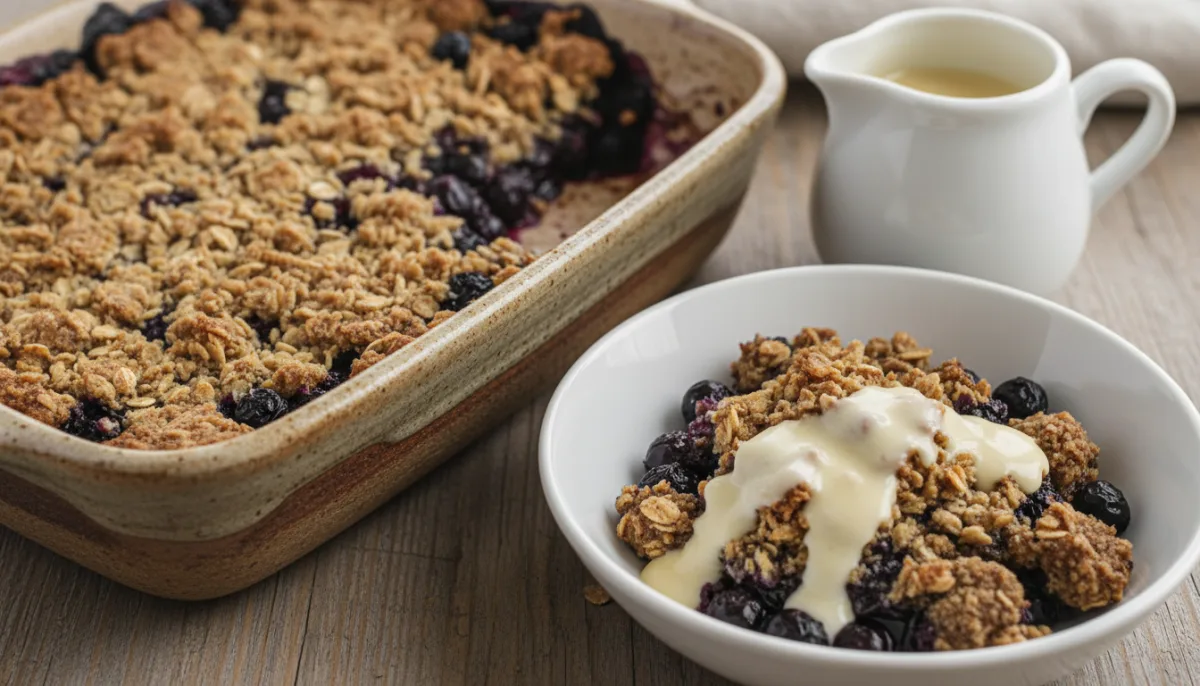 Nordic Blueberry & Rye Crumble with Vanilla Crème