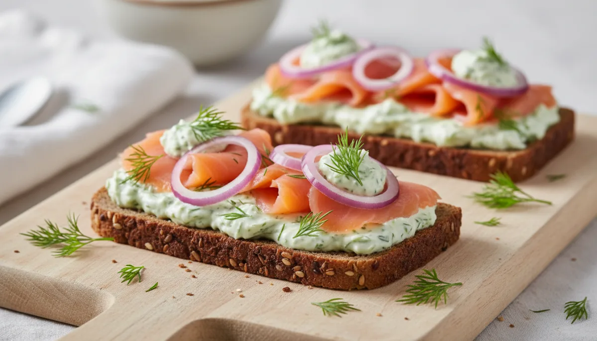 Finnish Rye Bread with Smoked Salmon and Cream Cheese