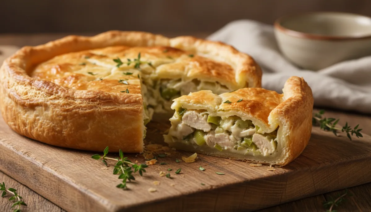 Torta Salata Francese con Pollo e Porri