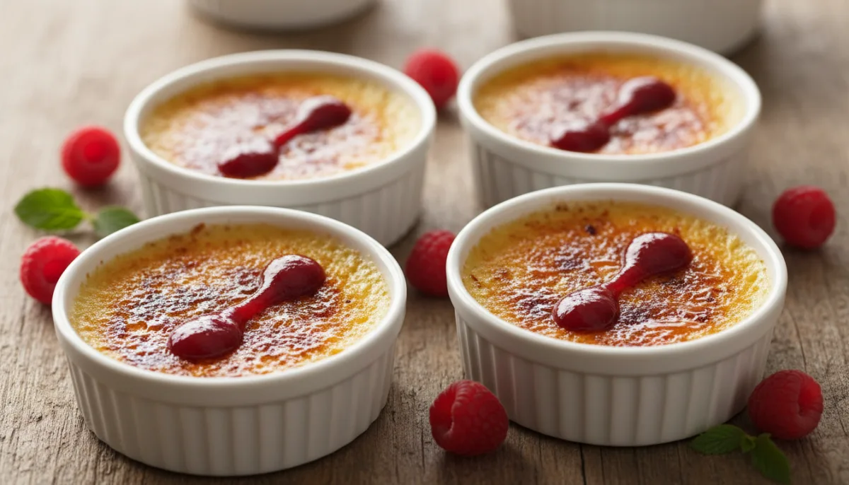Crème Brûlée Francese con Coulis di Lamponi