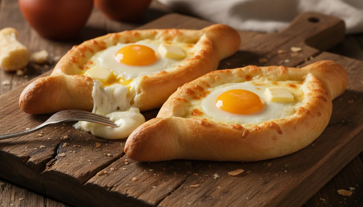 Classic Georgian Adjarian Khachapuri with Egg and Butter