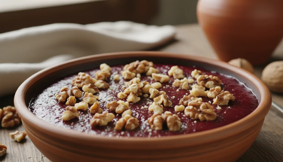 Pelamushi: Pudín Georgiano de Nueces y Uvas
