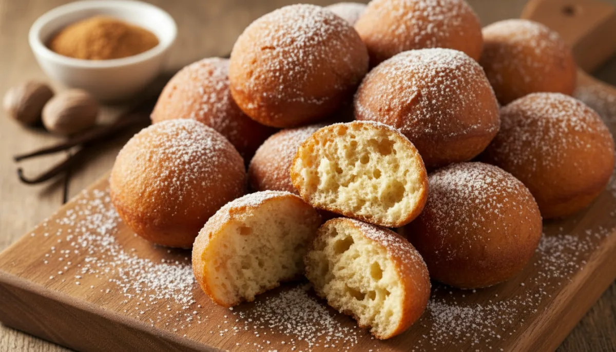 Ghanaian Bofrot: Sweet Fried Doughnuts with Nutmeg and Vanilla