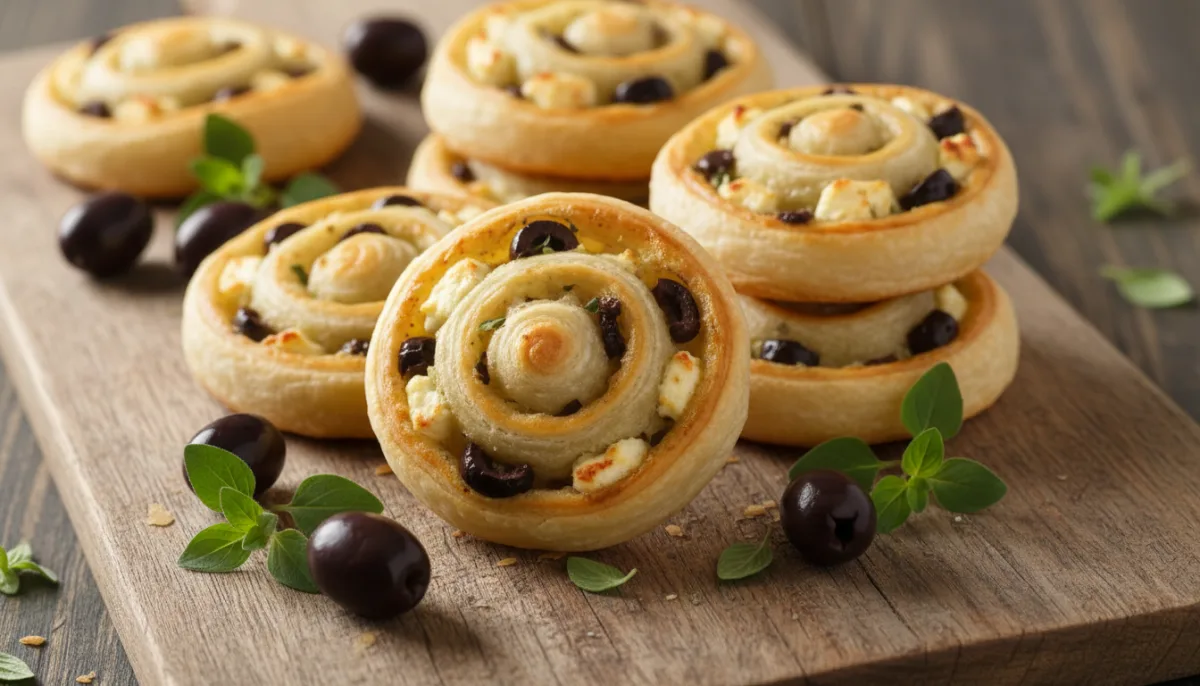 Greek Feta and Olive Pinwheels