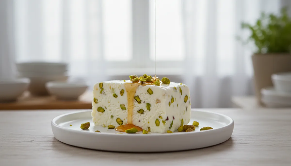 Semifreddo Griego de Yogur y Miel con Pistachos