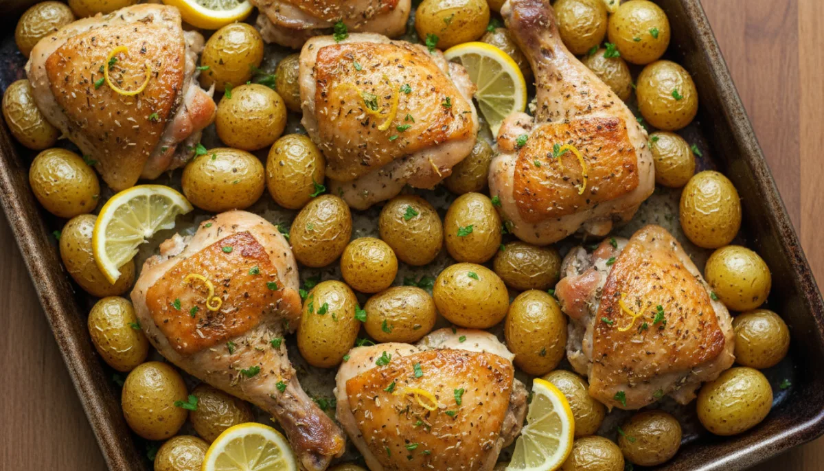 One-Pan Greek Lemon-Herb Chicken and Potatoes