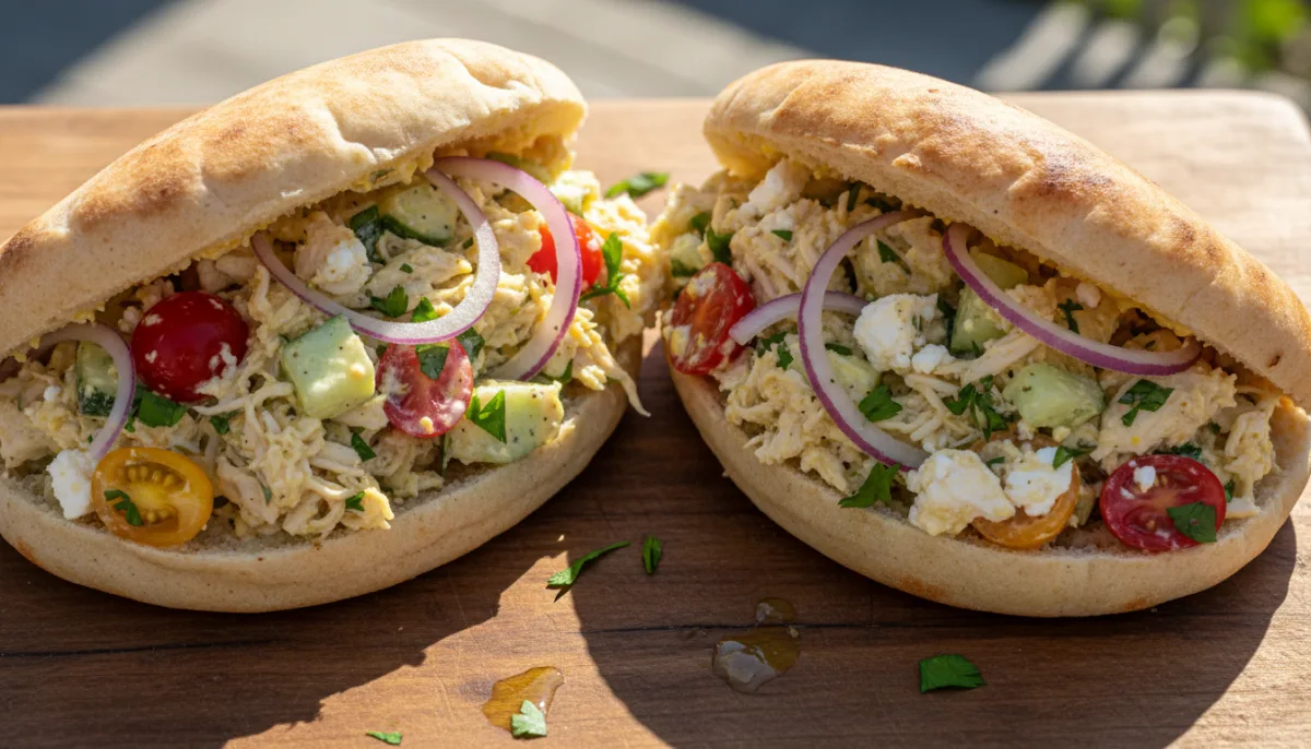 Pita me Sallatë Pule Greke me Limon dhe Erëza