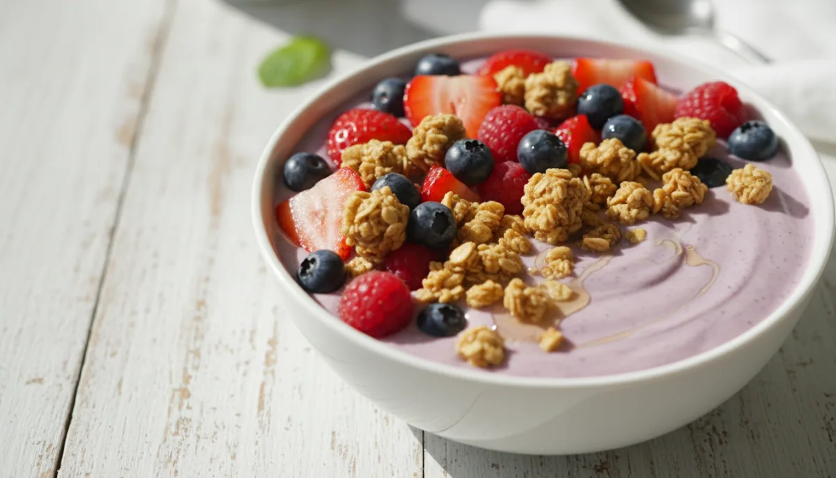 Tas me Smoothie me Kos Grek dhe Manaferra