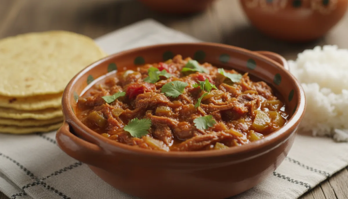Guatemalan Hilachas: Shredded Beef in Spicy Tomato-Tomatillo Sauce