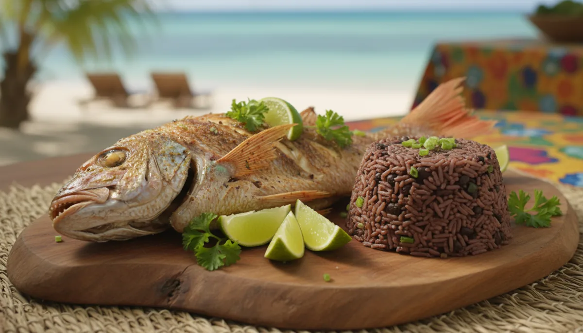 Haitian Grilled Fish (Pwason Boukannen) with Riz Collé