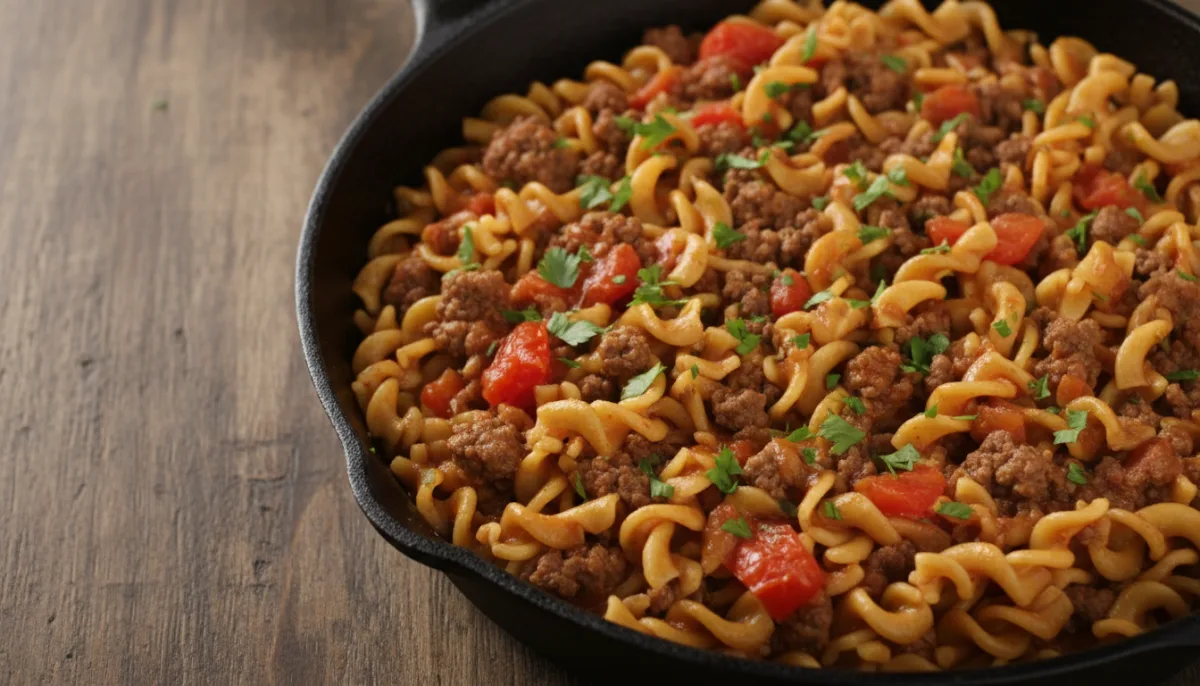 Comforting Beef and Noodle Skillet
