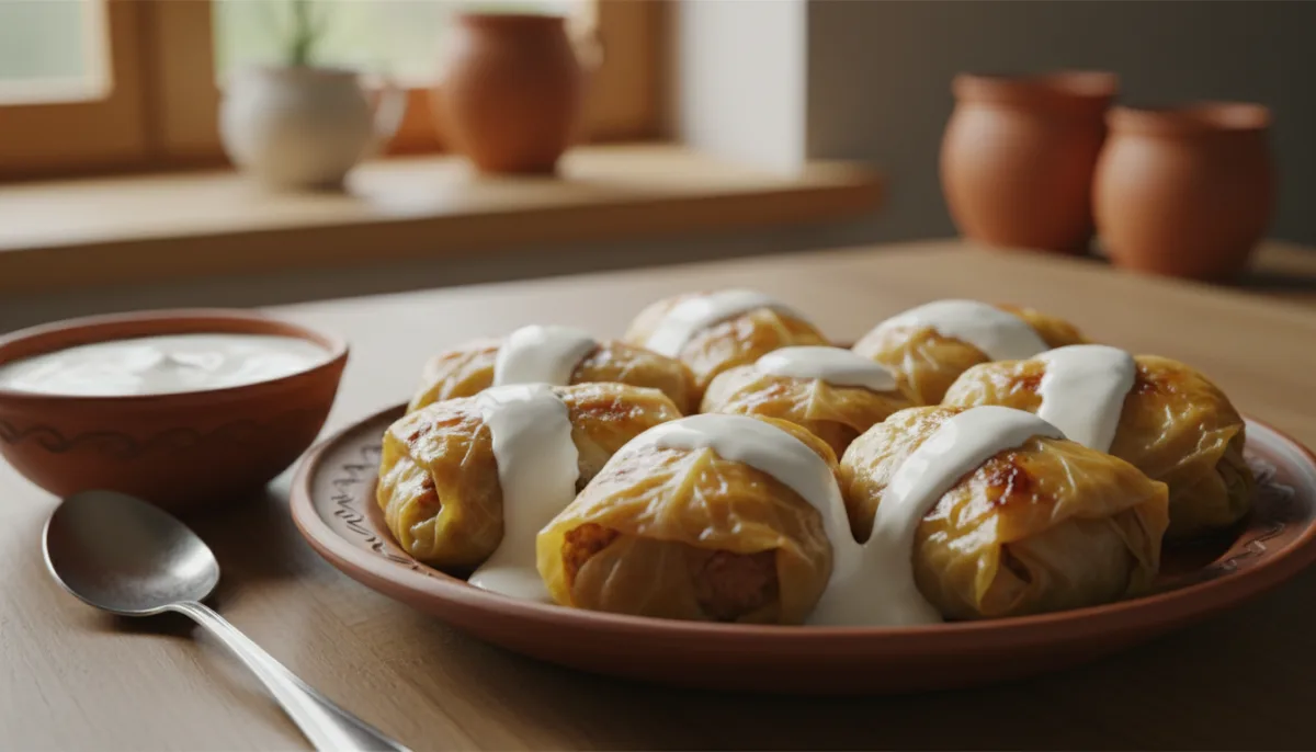 Sarmi Bulgares : Rouleaux de Chou Farcis et Sauce Crémeuse au Yaourt