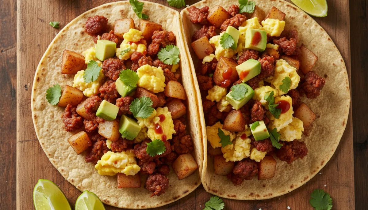 Hearty Chorizo and Potato Breakfast Tacos