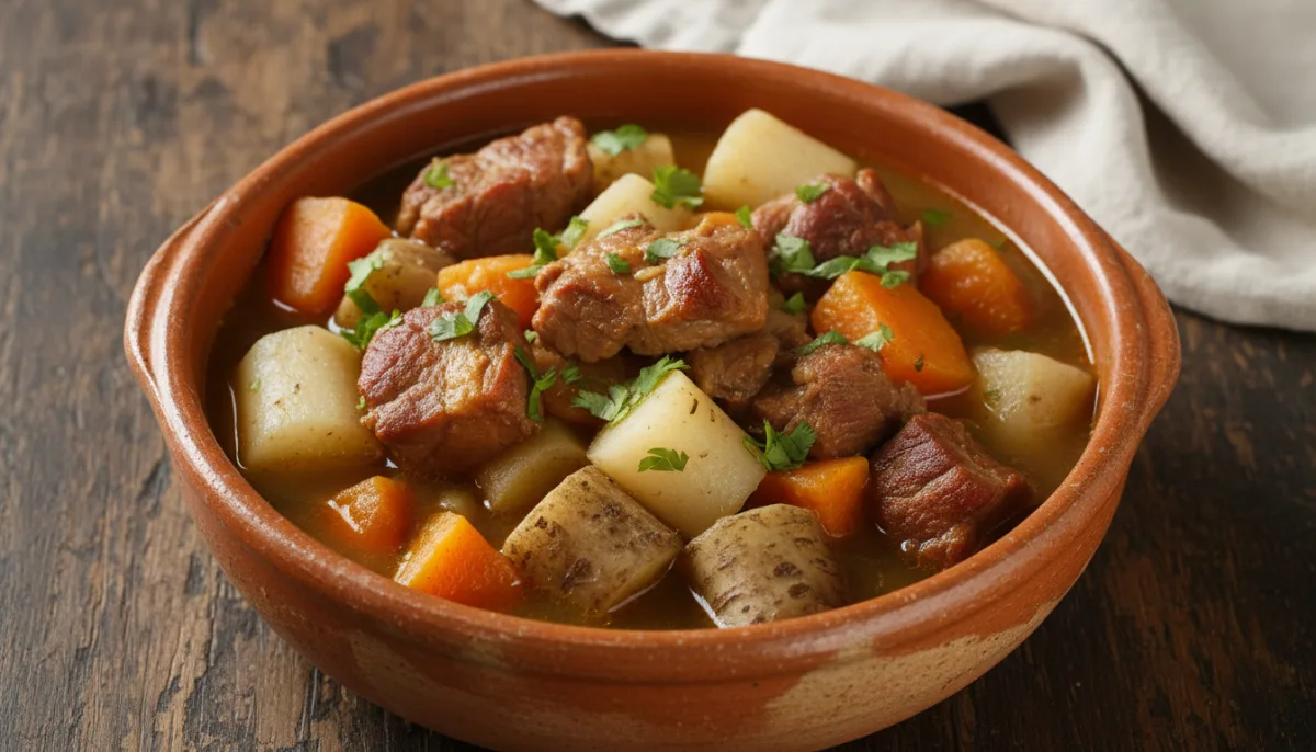 Kubanisches Ajiaco: Eintopf mit Schweinefleisch und Wurzelgemüse