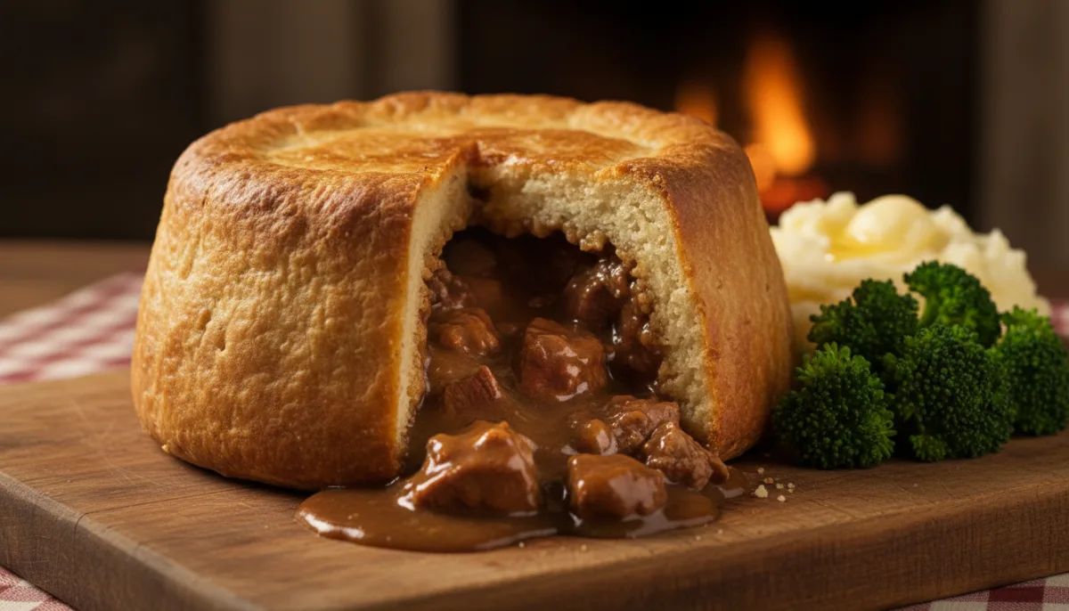 Hearty English Steak and Kidney Pudding with Suet Crust