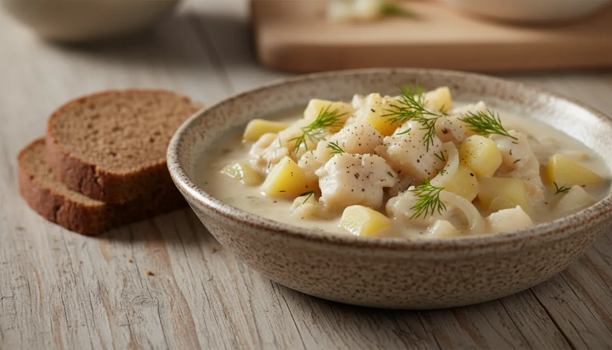 Hearty Icelandic Plokkfiskur: Fish Stew with Potatoes and Onions