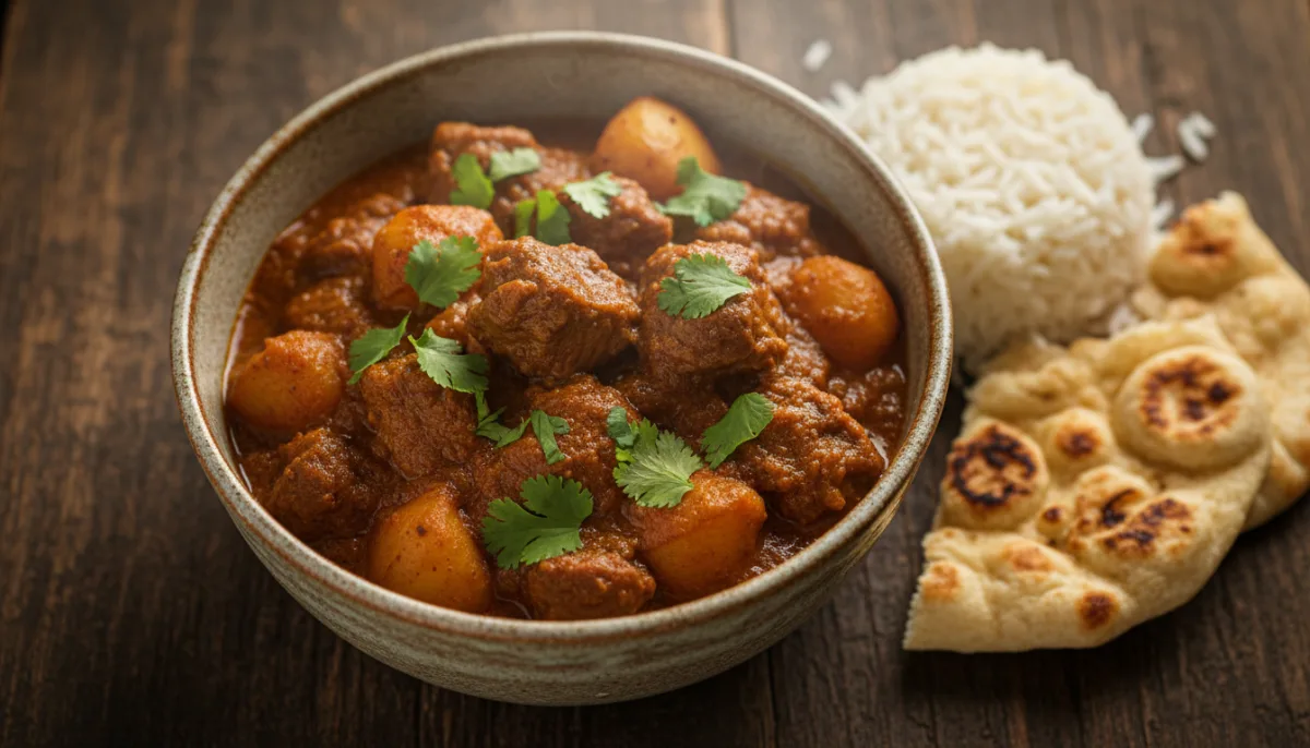 Kari Indian i Pasur me Mish Qengji dhe Patate