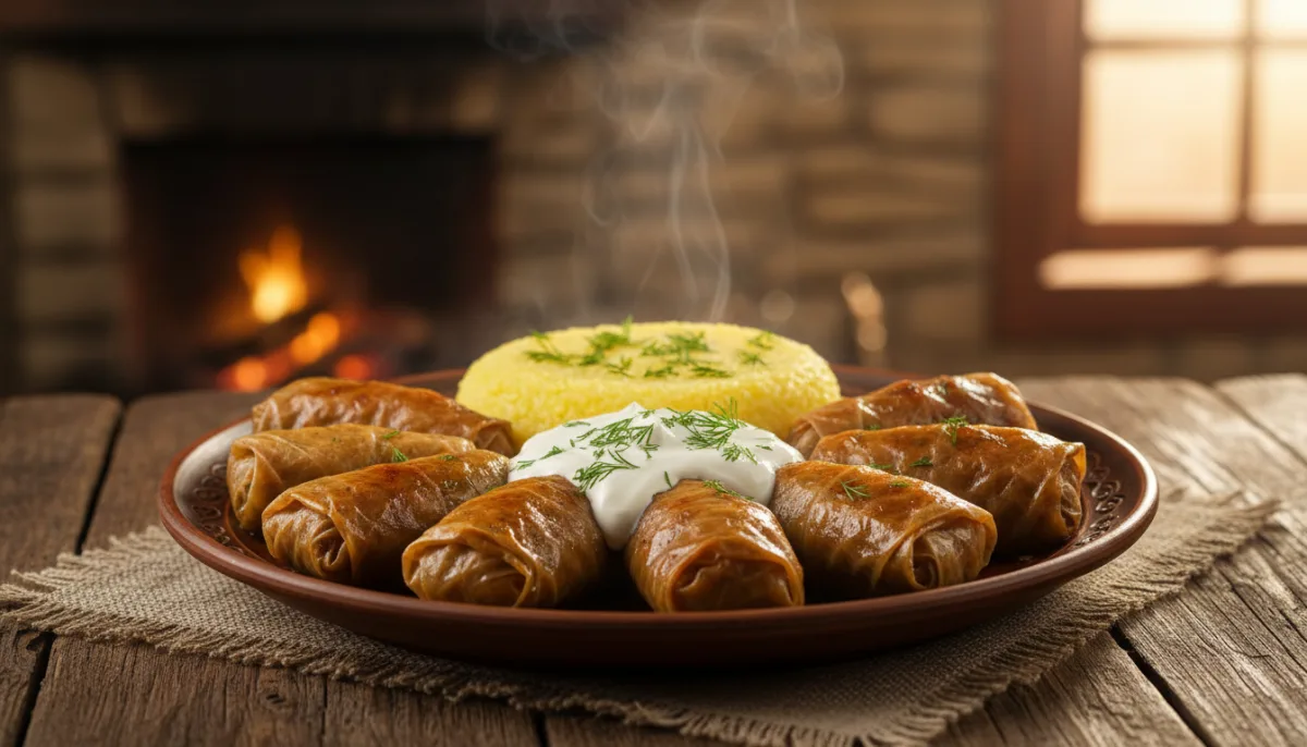 Sarmale Rumune të Pasura me Polentë Kremoze
