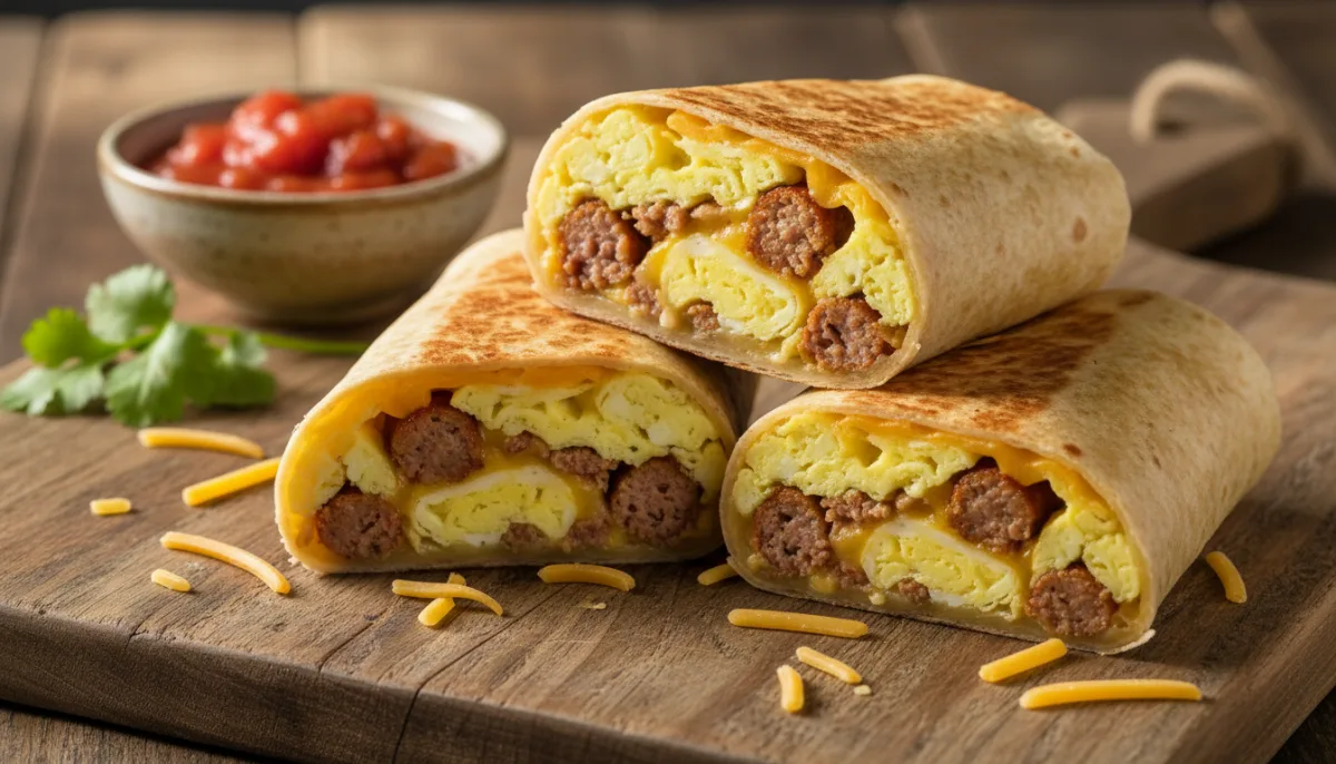 Hearty Sausage and Egg Breakfast Burritos