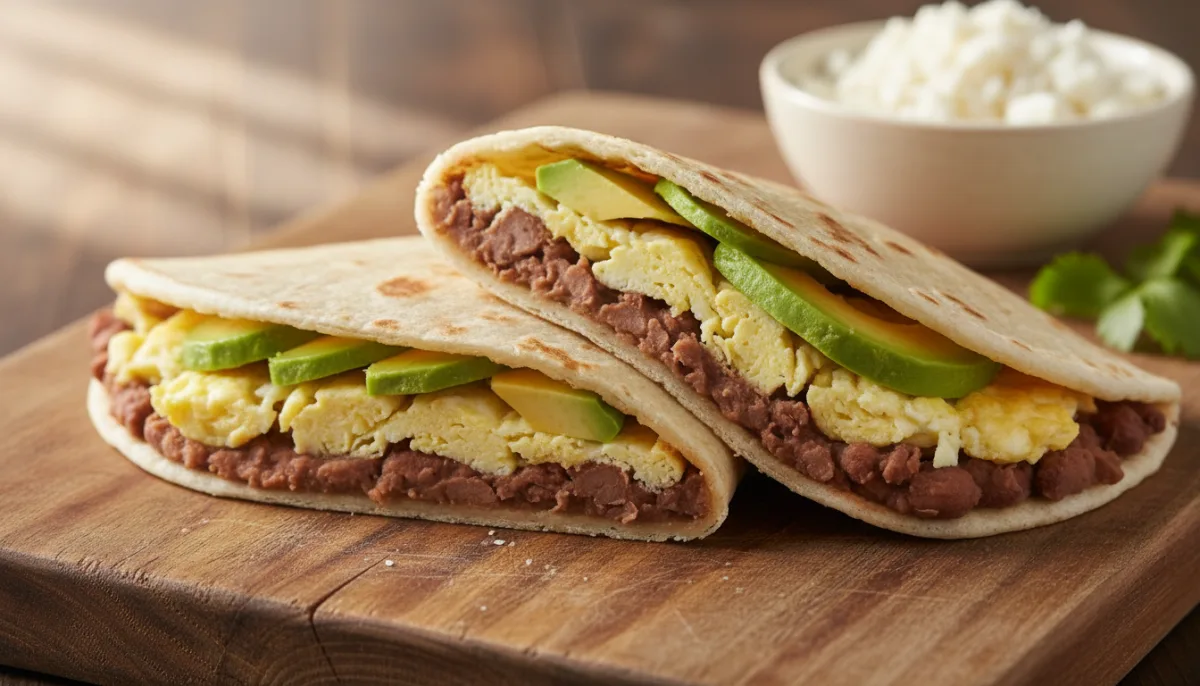 Baleadas Hondurase me Vezë të Fërguara dhe Avokado