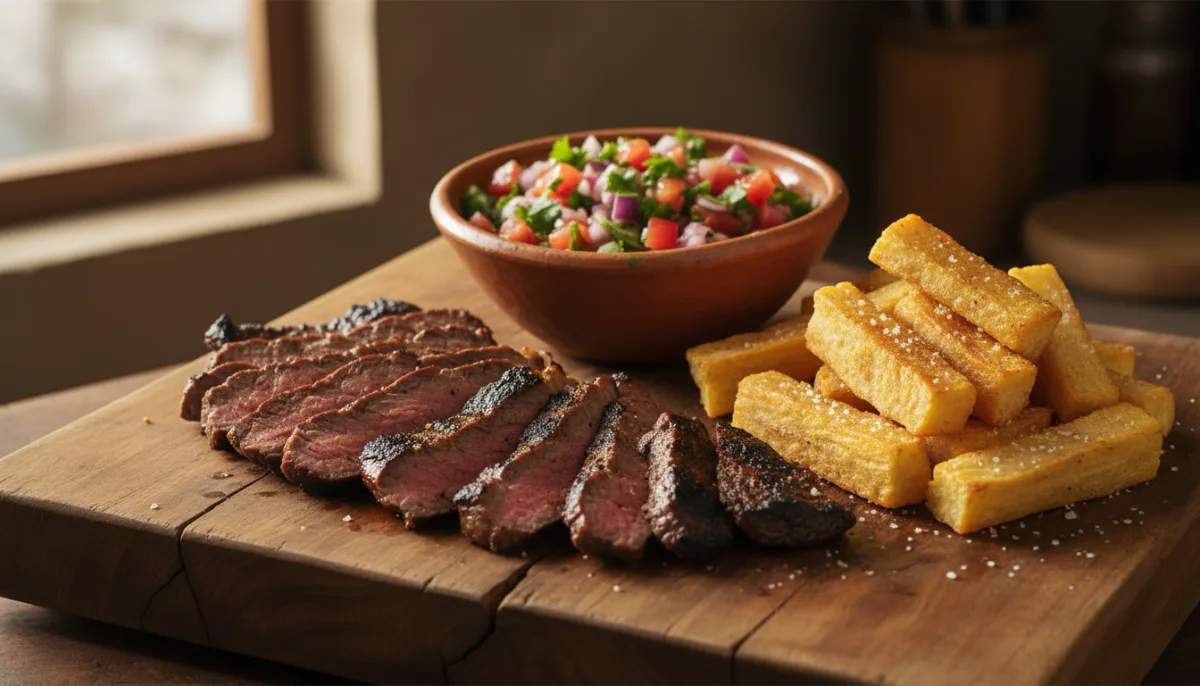 Carne Asada Hondurase me Chimol dhe Juka të Fërguar