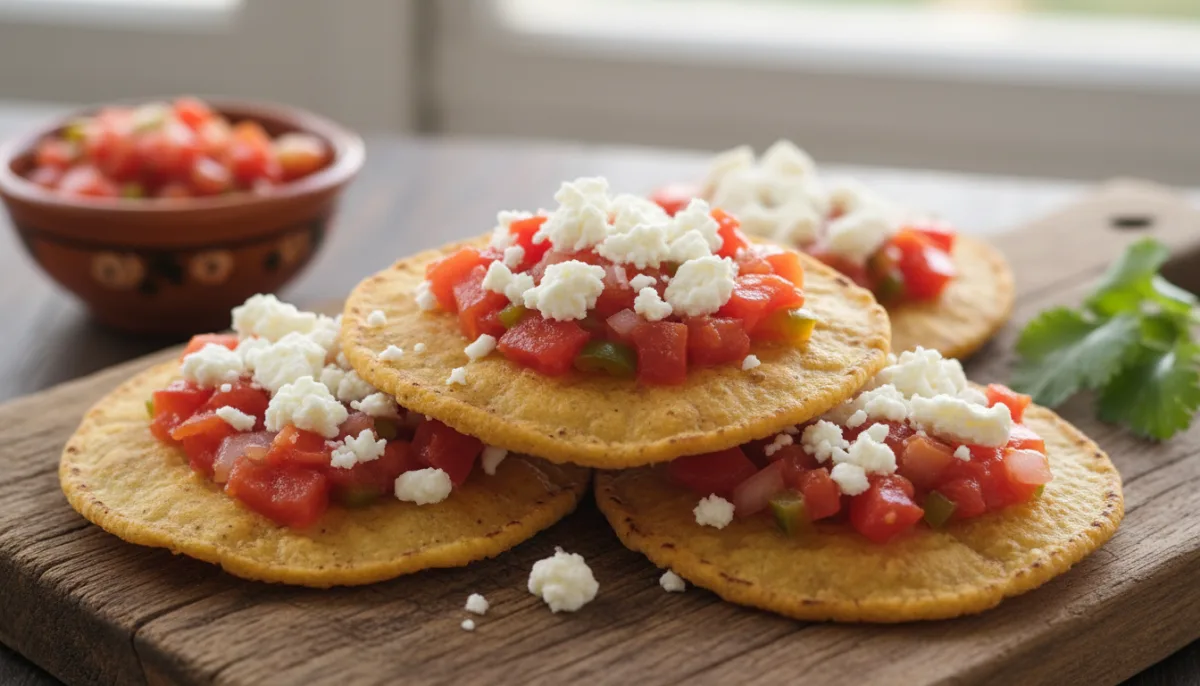 Honduran Catrachas: Crispy Tortillas with Cheese and Salsa