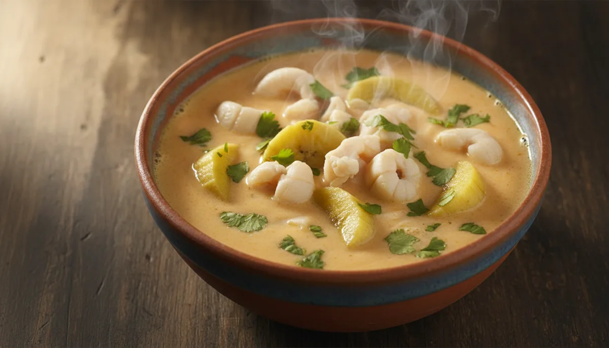 Honduran Conch Soup with Green Plantains and Coconut Milk