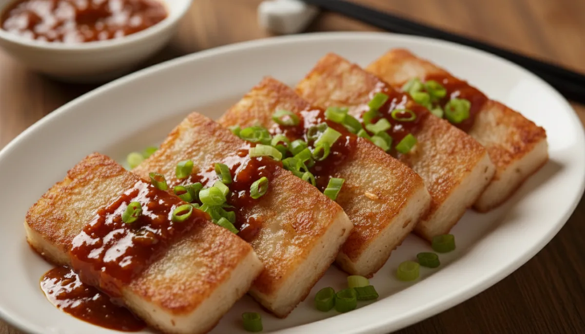 Pan-Fried Turnip Cake with XO Sauce: A Hong Kong Classic