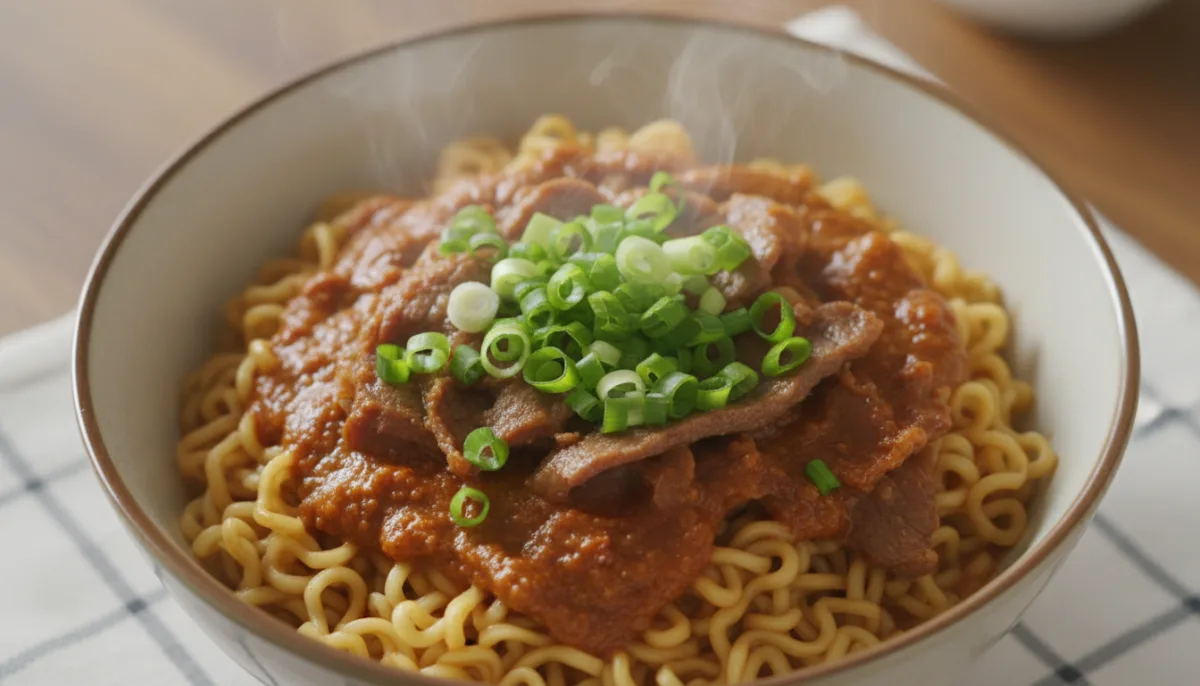 Nudelat me Satay Viçi në Stil Hong Kongu