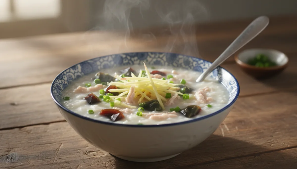 Congee me Mish Derri të Grirë dhe Vezë të Konservuar, Stil Hong Kongu