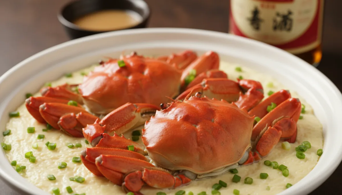 Steamed Crab with Silken Egg White and Huadiao Wine
