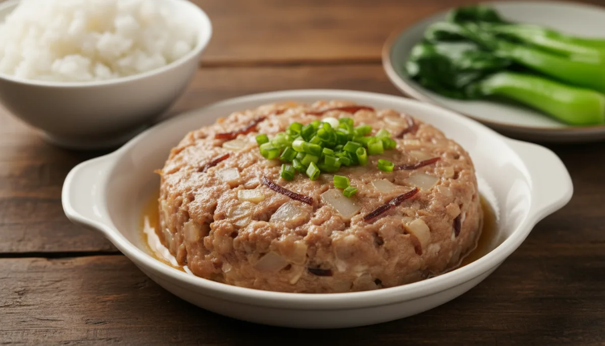 Steamed Minced Pork with Water Chestnuts and Dried Squid (Hong Kong Style)