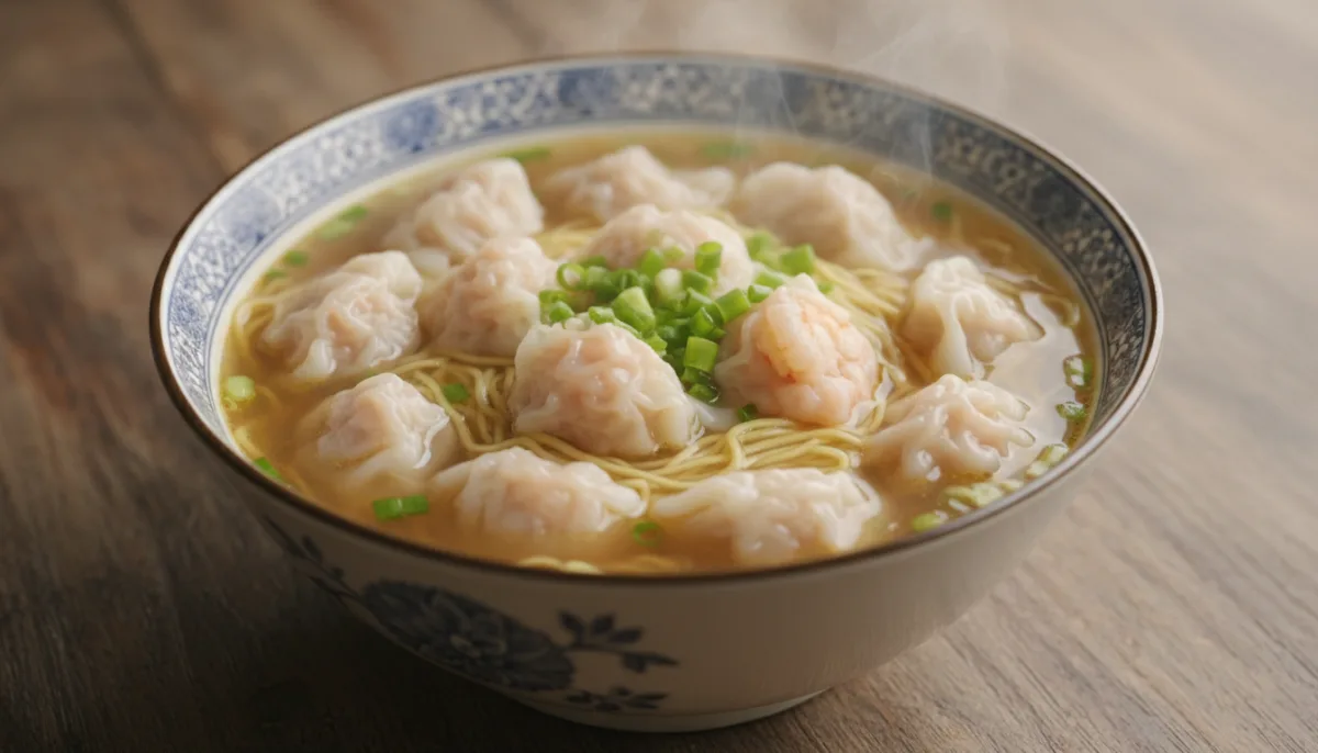 Zuppa di Wonton e Noodles in Stile Hong Kong