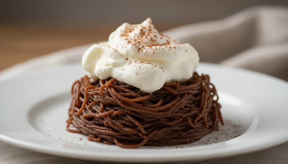 Puré de Castañas Húngaro con Crema Batida (Gesztenyepüré)