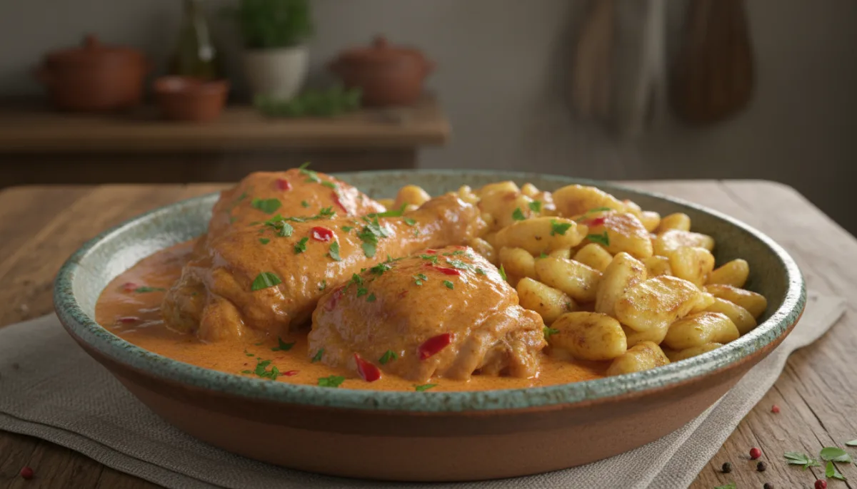 Paprikash di Pollo Ungherese Classico con Nokedli Fatti in Casa