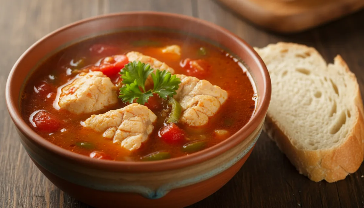 Hungarian Halászlé (Fisherman's Soup) with Freshwater Fish and Paprika