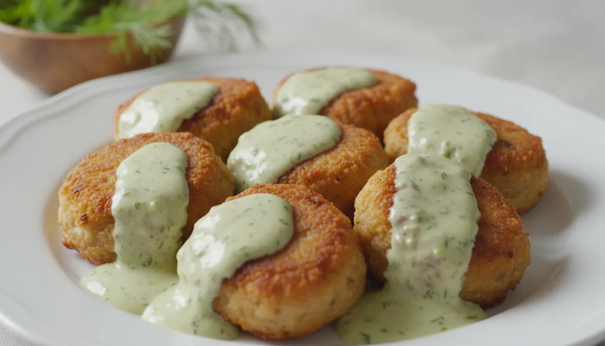 Icelandic Fiskibollur (Fish Balls) with Creamy Dill Sauce