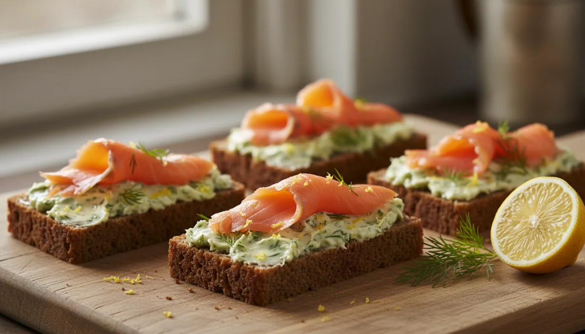 Icelandic Rúgbrauð with Smoked Salmon and Dill Butter